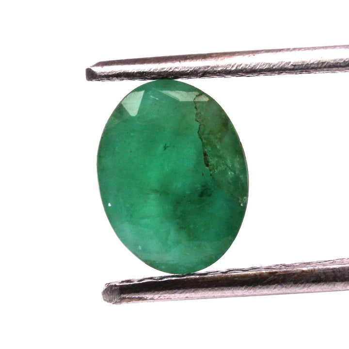 1.7Ct Natural Green Oval (Panna) Oval Cut Gemstone