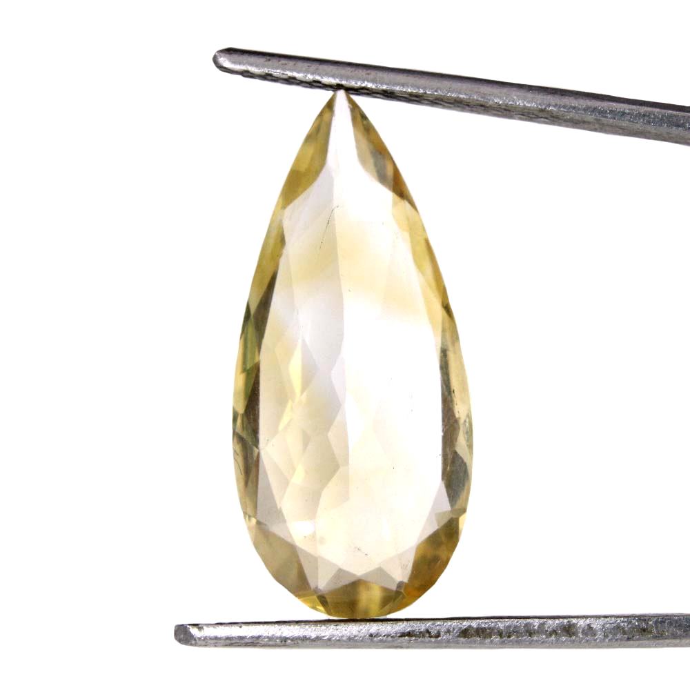 6.6Ct Natural Yellow Citrine (Sunella) Pear Cut Gemstone