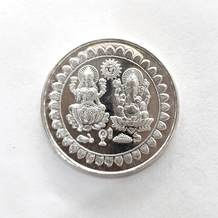 Pure Silver Coin 999 BIS Halmarked Laxmi Ganesha