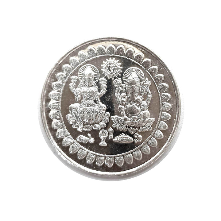 Pure Silver Coin 999 BIS Halmarked Laxmi Ganesha