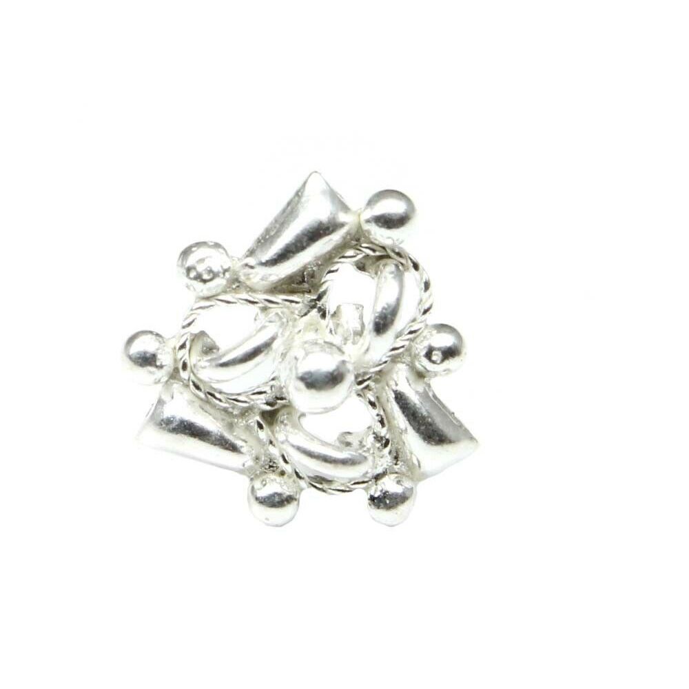 Sterling Silver nose stud, Body Piercing Jewelry Indian Nose ring Push Pin