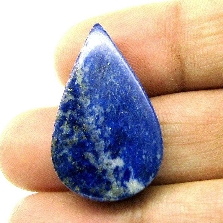 28.4Ct 100% Natural Blue Untreated Lapis Lazuli Pear Cabochon Loose Gemstone