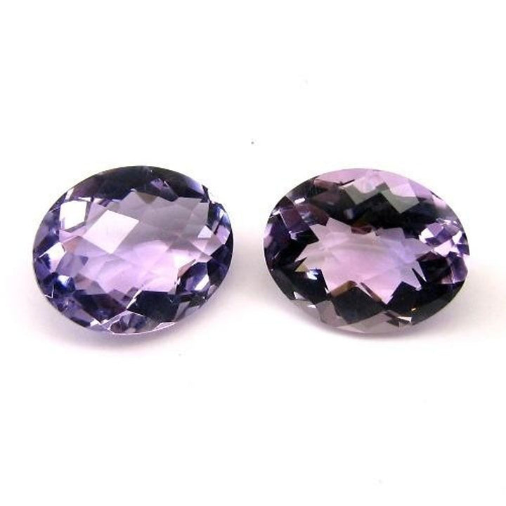 4.45Ct-2pc-Lot-Natural-Amethyst-(Katella)-Oval-Checker-Faceted-Purple-Gemstones