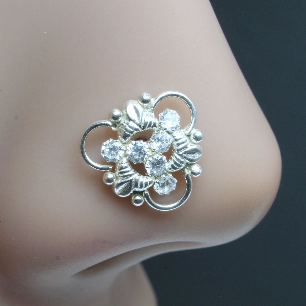 wedding-indian-925-sterling-silver-white-cz-studded-nose-ring-push-pin