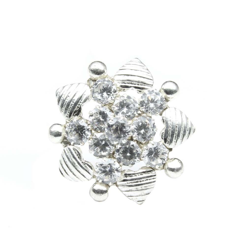 ethnic-indian-sterling-silver-brown-white-cz-studded-nose-ring-push-pin-10456
