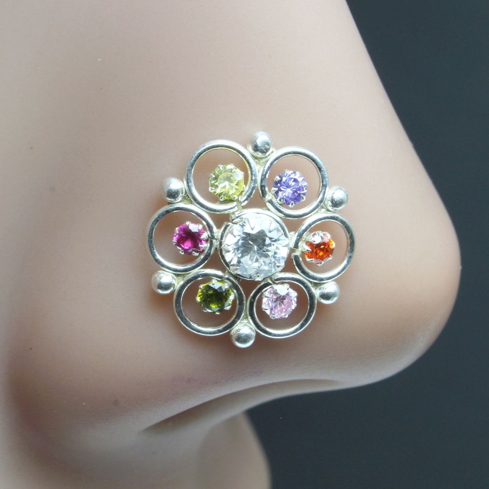 ethnic-indian-925-sterling-silver-pink-white-cz-studded-nose-ring-push-pin-10470
