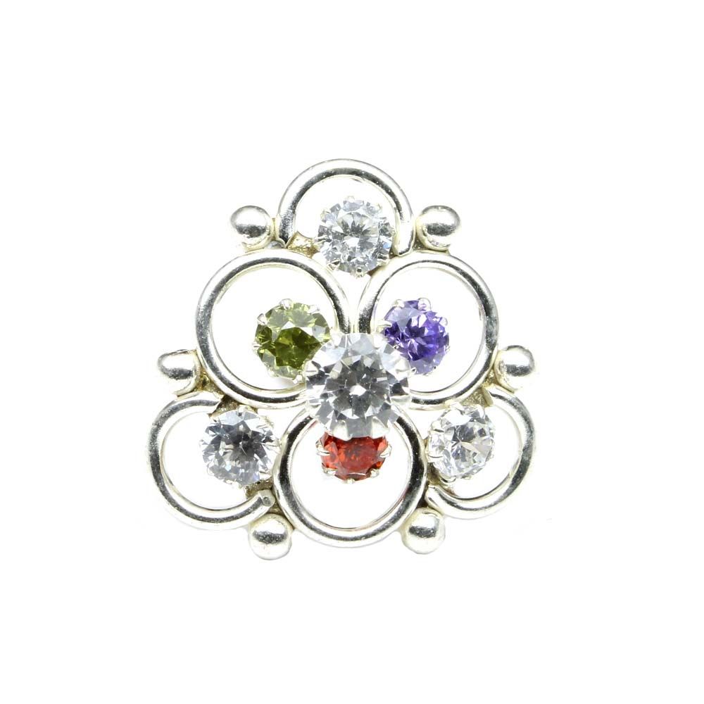 floral-indian-925-sterling-silver-multi-color-cz-studded-nose-ring-push-pin