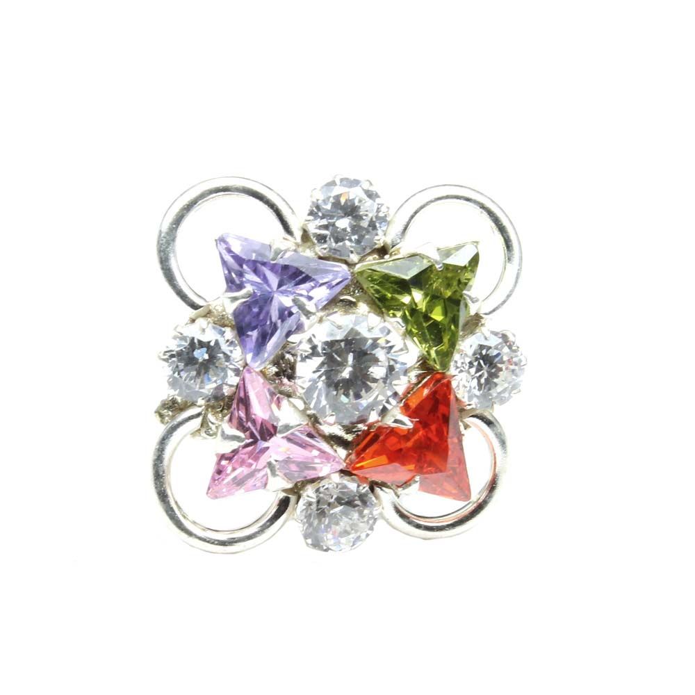 ethnic-indian-925-sterling-silver-multi-color-cz-studded-nose-ring-push-pin-10506