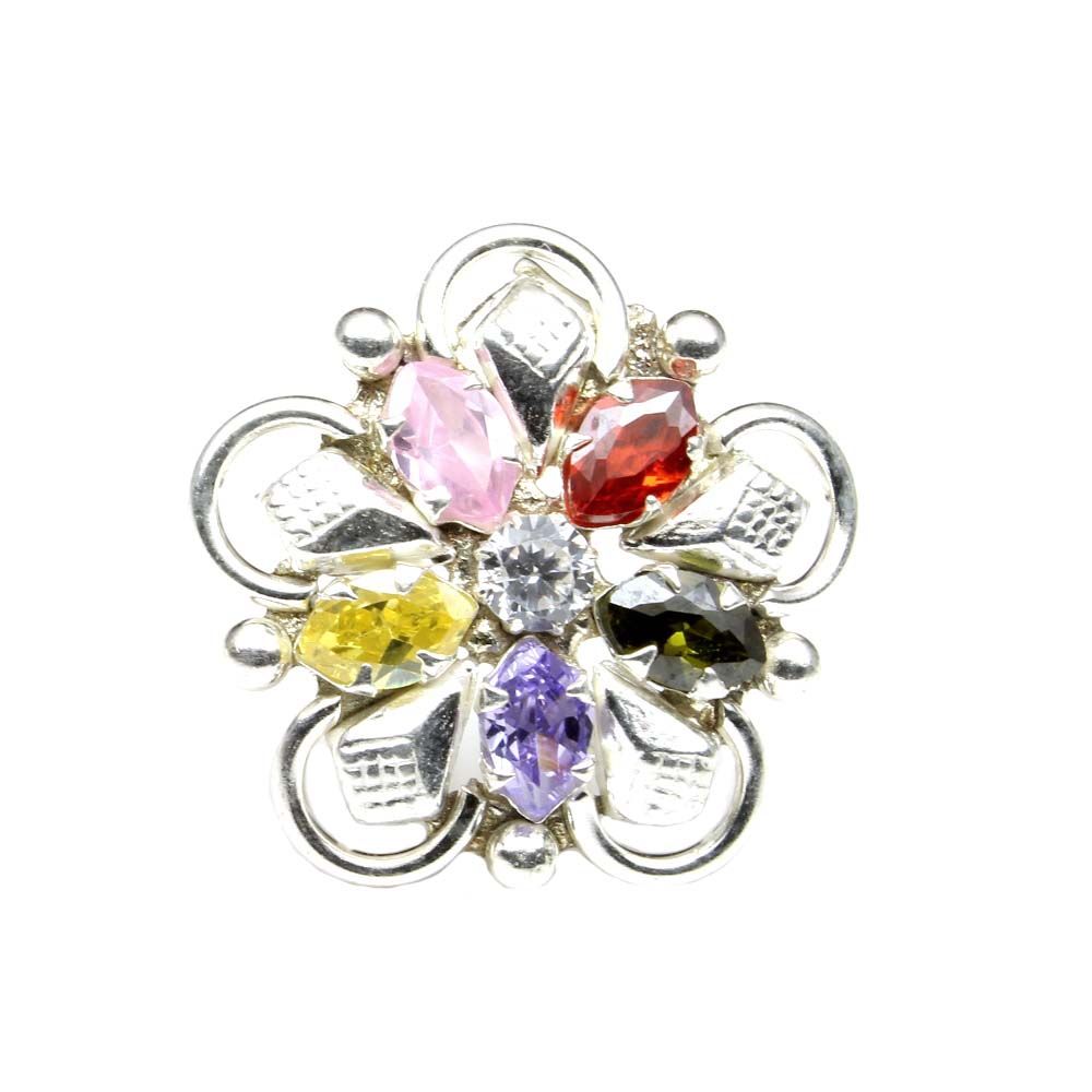 ethnic-indian-925-sterling-silver-multi-color-cz-studded-nose-ring-push-pin-10510