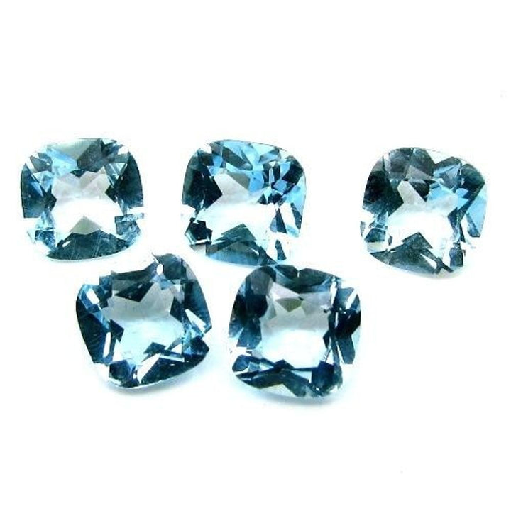 8.9Ct-10pc-6mm-Natural-Blue-Topaz-Setting-Cushion-Faceted-Gemstones