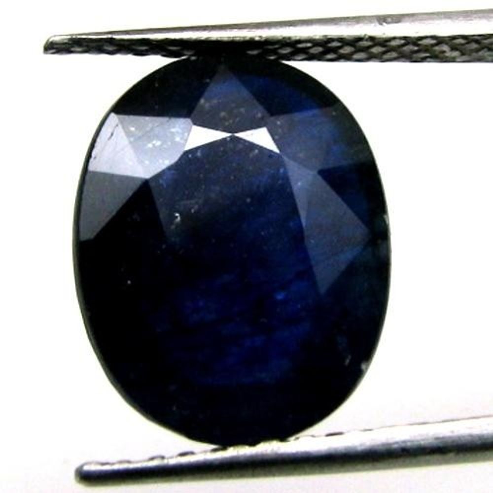 Certified 7.05Ct Natural Blue Sapphire (Neelam) Oval Faceted Gemstone