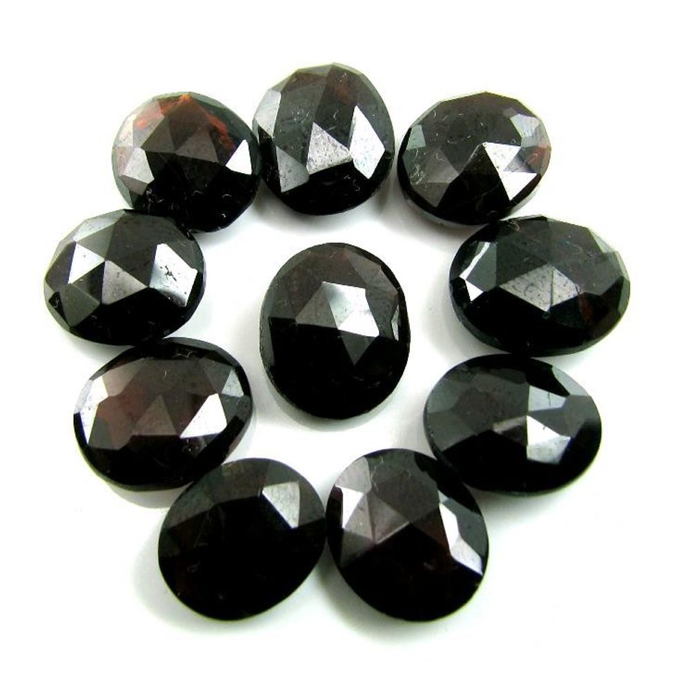 Top-Luster-Natural-Garnet-59Ct-10pc-Lot-12X10mm-Oval-Briolette-Faceted-Gemstones