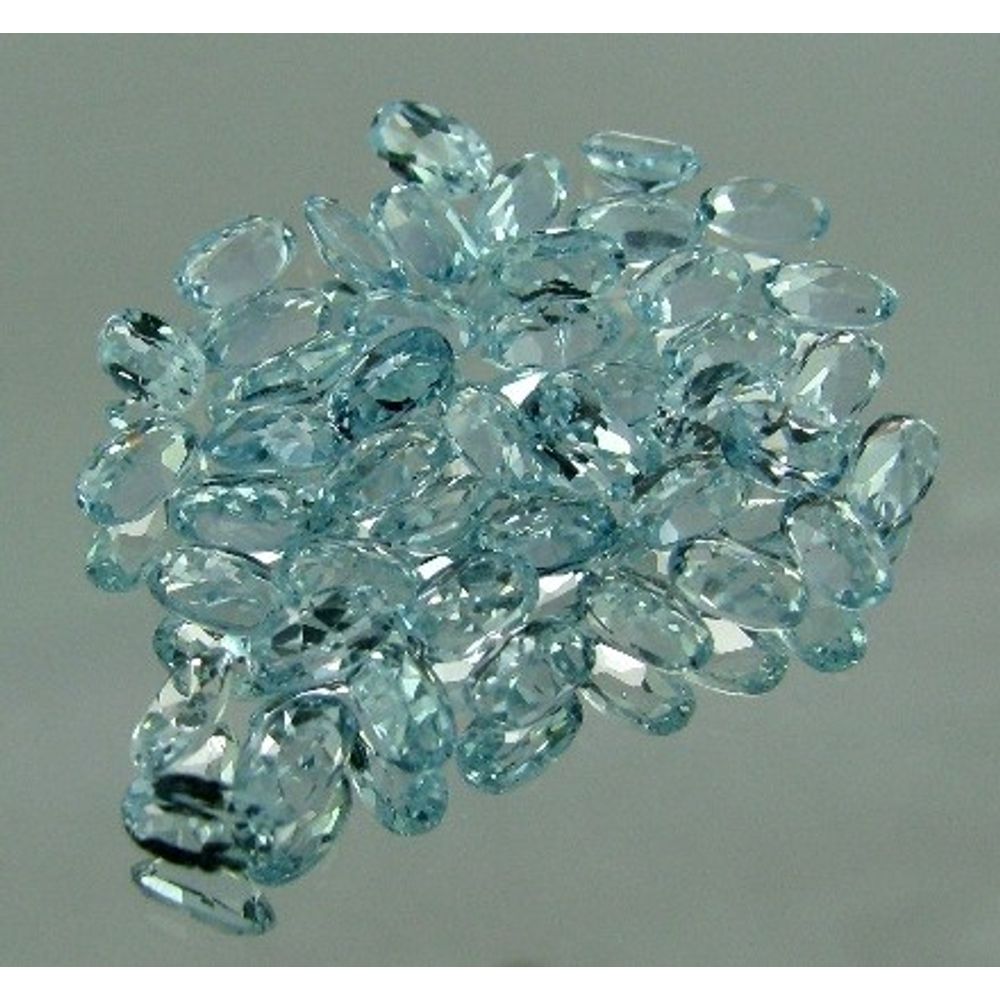 16.2CT-50pc-Lot-Natural-Swiss-Blue-Topaz-Round-4mm-Faceted-Gemstones