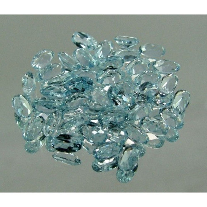 16.2CT 50pc Lot Natural Swiss Blue Topaz Round 4mm Faceted Gemstones