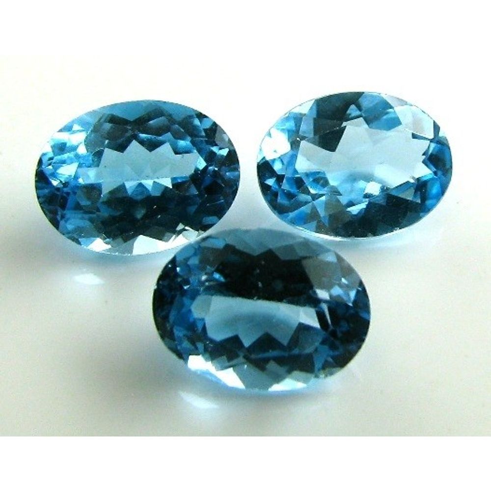 Superb-Luster-28.8Ct-24pc-Lot-Natural-Blue-Topaz-Emerald-Cut-Fine-Gemstones
