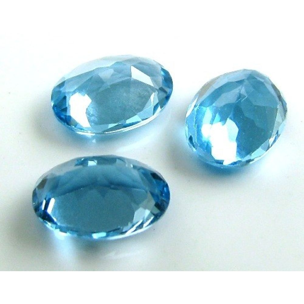 Superb Luster 28.8Ct 24pc Lot Natural Blue Topaz Emerald Cut Fine Gemstones