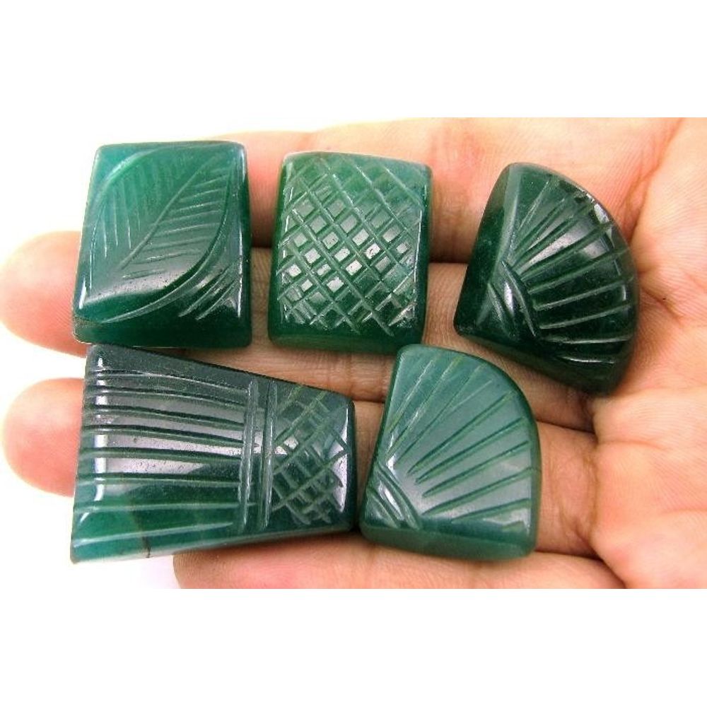 173.8Ct 5pc Lot Natural Green Quartz Carved Wholesale Gemstones
