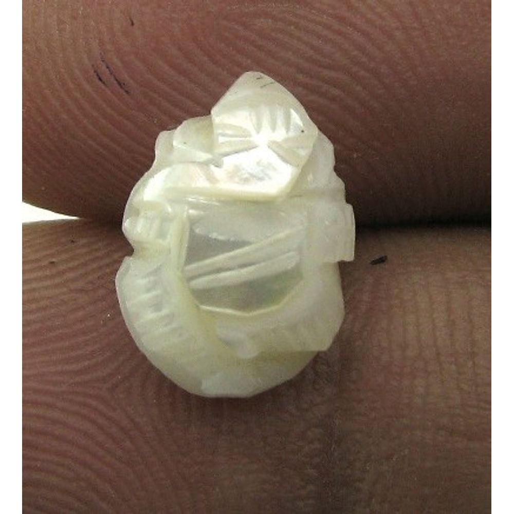 3.85Ct Real Natural Pearl Carved Lord Ganesha For Wealth & Properity
