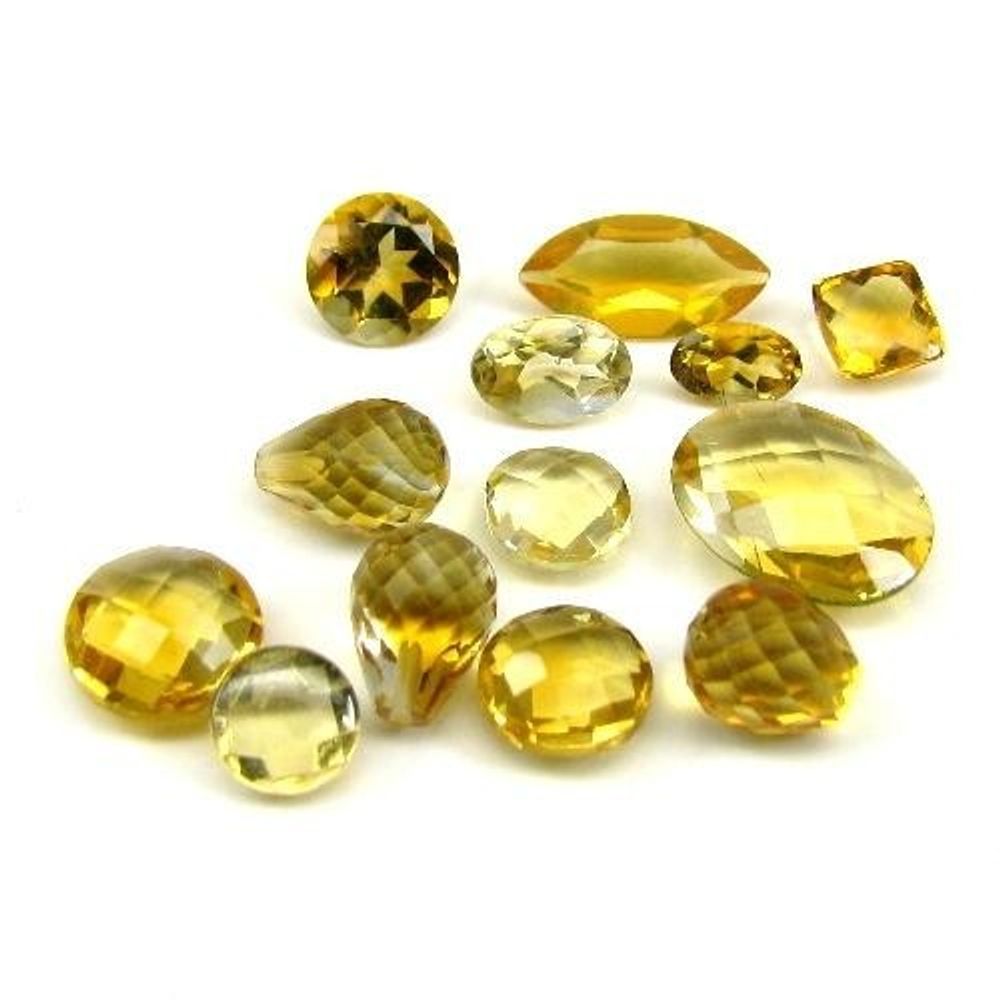 10.7Ct 13pc Wholesale Lot Natural Yellow Citrine Mix Shape Faceted Gemstones