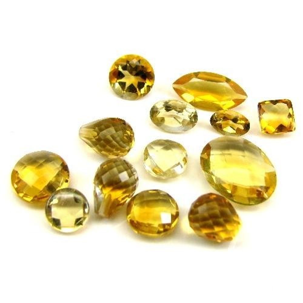 10.7Ct 13pc Wholesale Lot Natural Yellow Citrine Mix Shape Faceted Gemstones