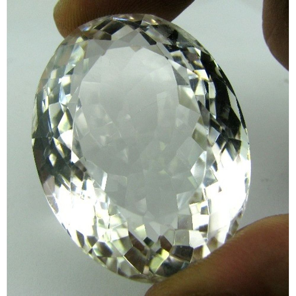 Top A++ Rare 281.5Ct Natural Clear Crystal Quartz Oval Faceted Clear Gemstone