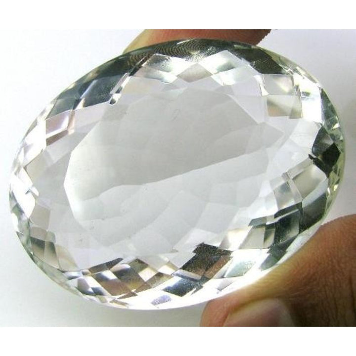 Top Clarity Fabulous 328Ct Natural White Crystal Quartz Oval Faceted Gemstone