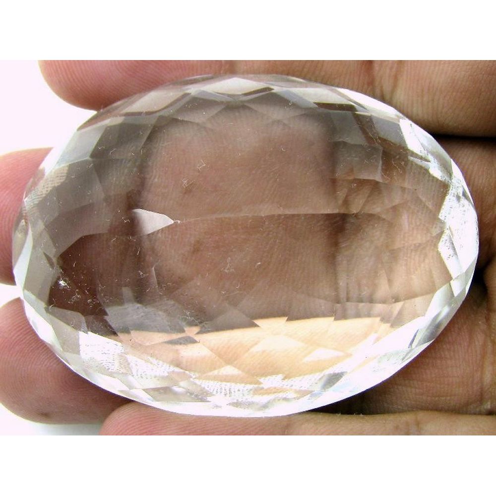 Top Clarity Fabulous 328Ct Natural White Crystal Quartz Oval Faceted Gemstone