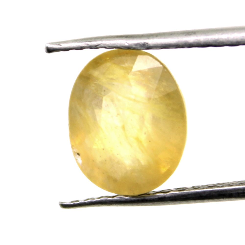 Lab Certified 3.71Ct Natural Yellow Sapphire (Pukhraj) Oval Rashi Loose Gemstone
