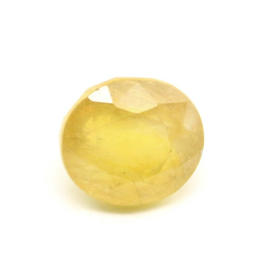 lab certified 6.08ct natural yellow sapphire pukhraj oval rashi loose ...