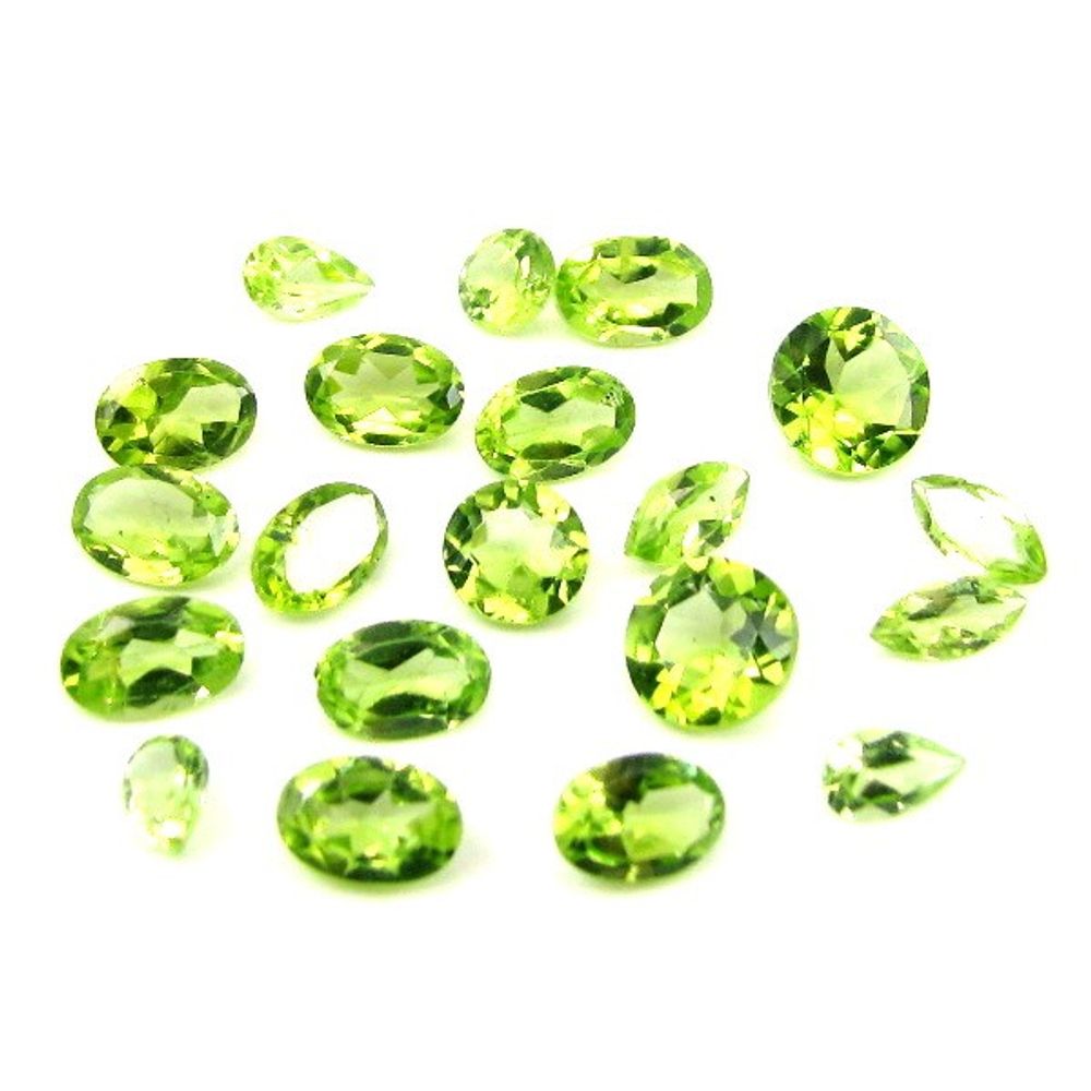 8.1Ct-20pc-Wholesale-Lot-Natural-Green-Peridot-Mix-Cut-Gemstones-Parcel