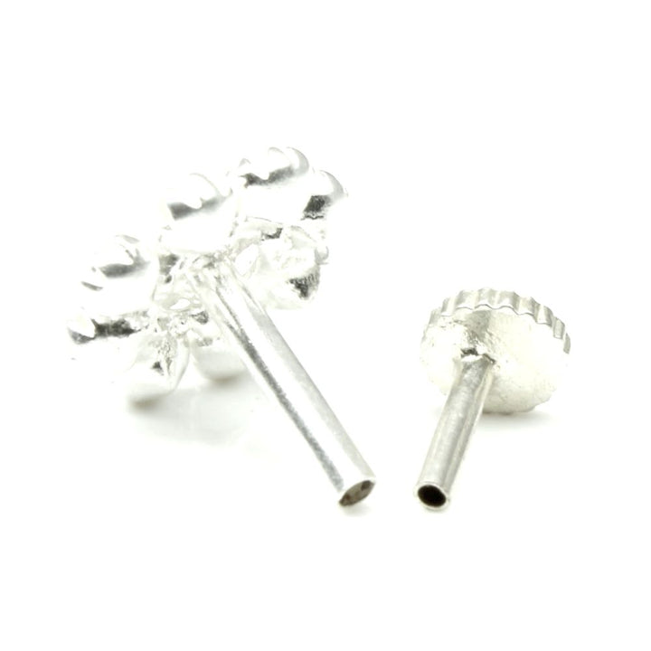 Star Ethnic Indian 925 Sterling Silver White CZ Indian Nose ring Push Pin