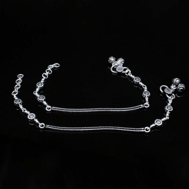 925 Silver Jewelry Kids Anklets Ankle chain foot baby Bracelet 6.5"