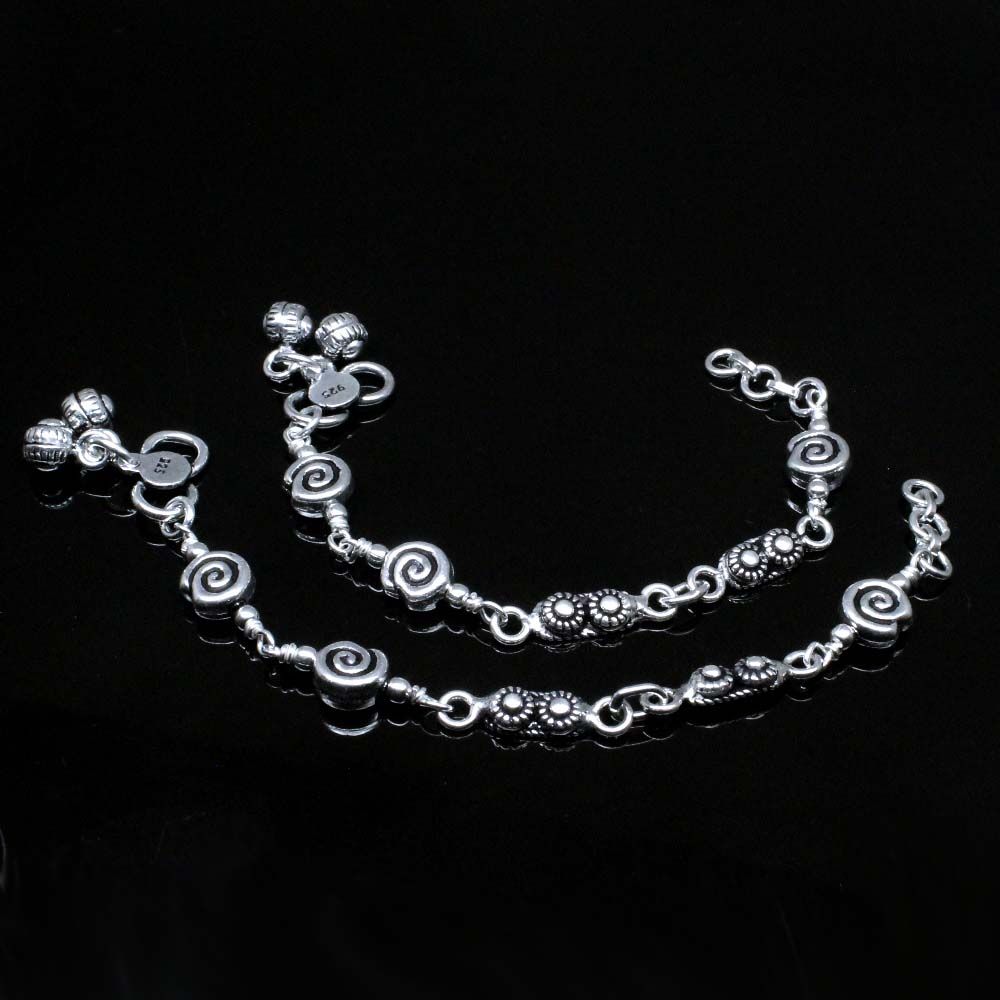 925 Silver Jewelry Kids Anklets Ankle chain foot baby Bracelet 4.7"