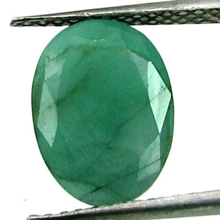 Certified 3.85Ct  Natural Green Emerald (Panna) Oval Cut  Gemstone