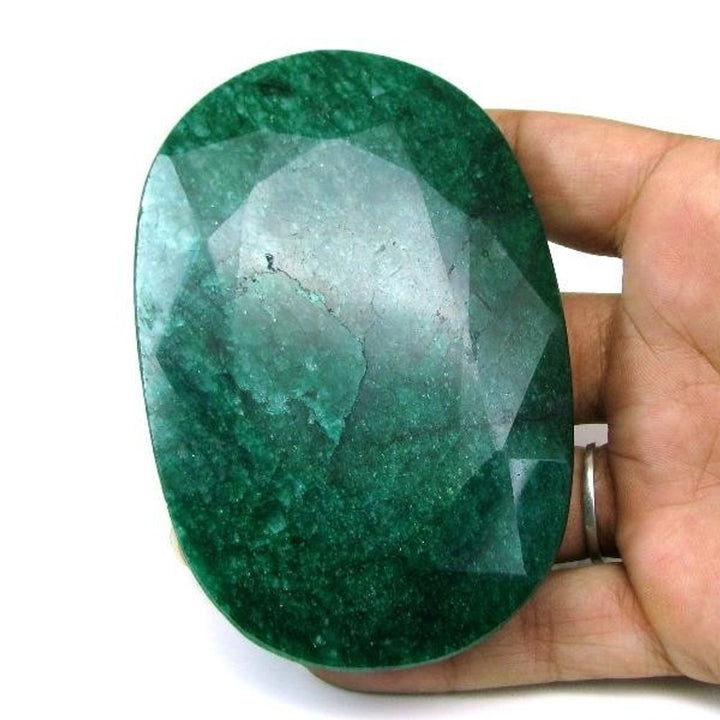 Rare Huge 952Ct Natural Brazilian Green Emerald Oval Shape Faceted Gemstone