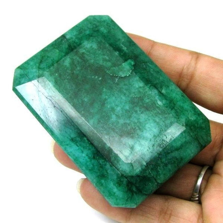 Rare Huge 777Ct Natural Green Emerald Faceted Gemstone