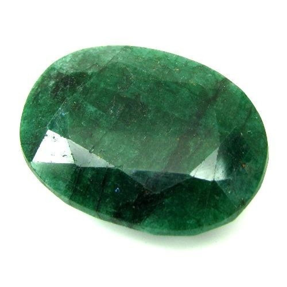 111Ct Natural Brazilian Green Emerald Oval Shape Faceted Gemstone