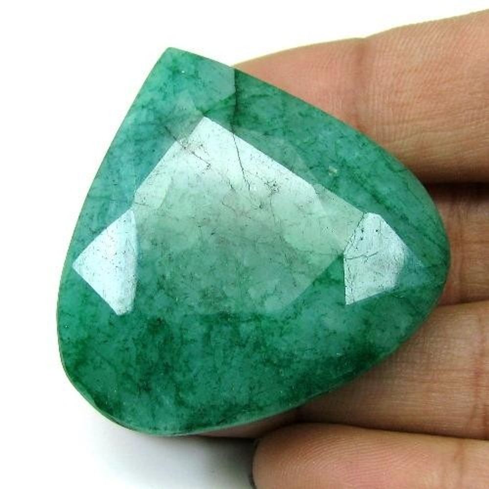 145.6Ct-Natural-Brazilian-Green-Emerald-Pear-Shape-Faceted-Gemstone