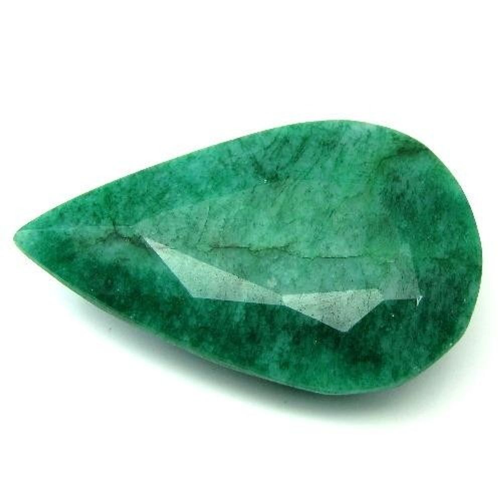 124.2Ct Natural Brazilian Green Emerald Pear Shape Faceted Gemstone