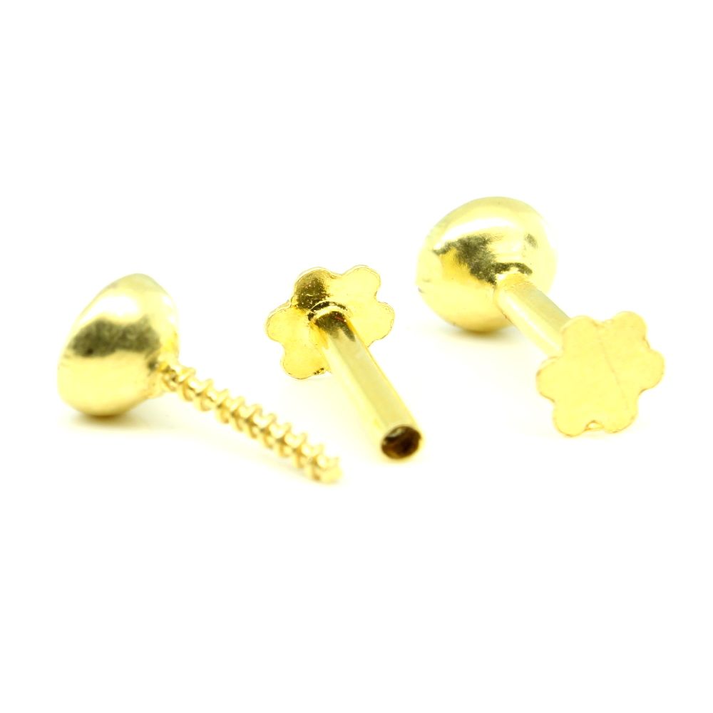 Mens Gold Ball Earring in Pure 92.5 Sterling Silver in 18K Gold Finish –  HighSpark