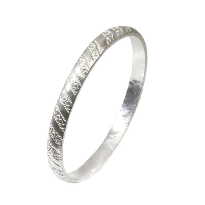 925 Sterling silver solid Unisex Bangle bracelet men women kada 6.5Cm