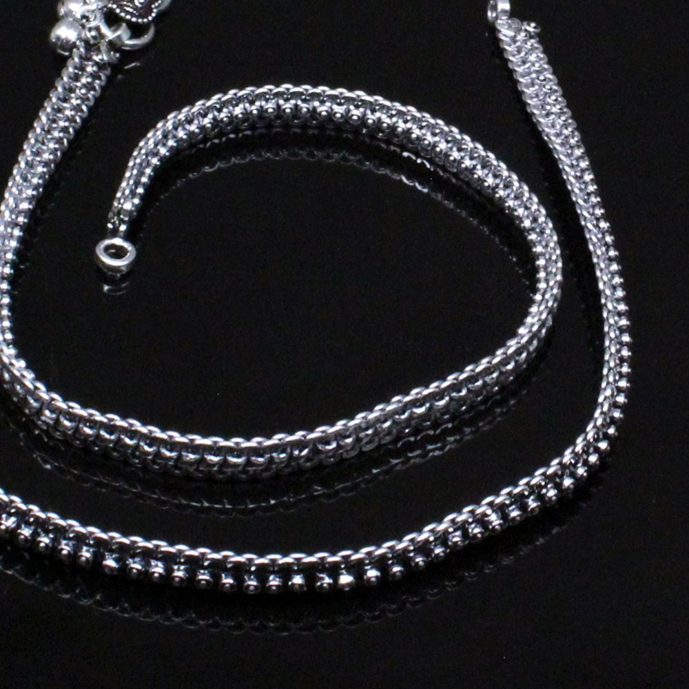 Oxidized Sterling Silver Ankle chain Anklets for Women 10.5"