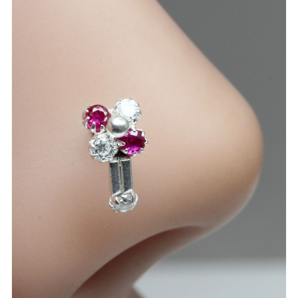 ethnic-indian-925-sterling-silver-pink-white-cz-studded-corkscrew-nose-ring-22g-8762
