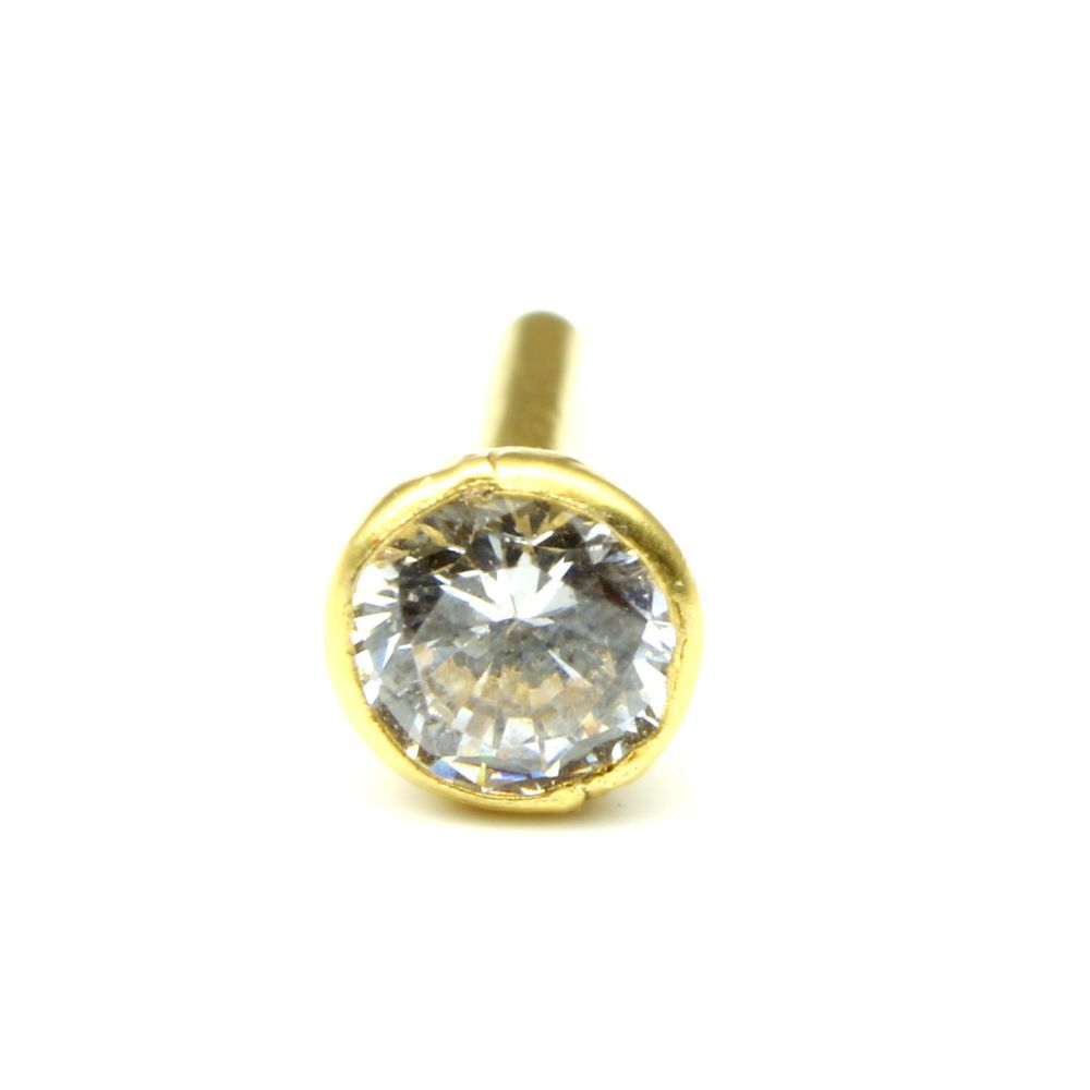 Single Stone Real Gold Nose pin