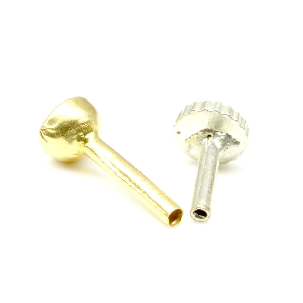 Single stone CZ Piercing Nose Stud Nose Pin Solid 14k Yellow Gold from India
