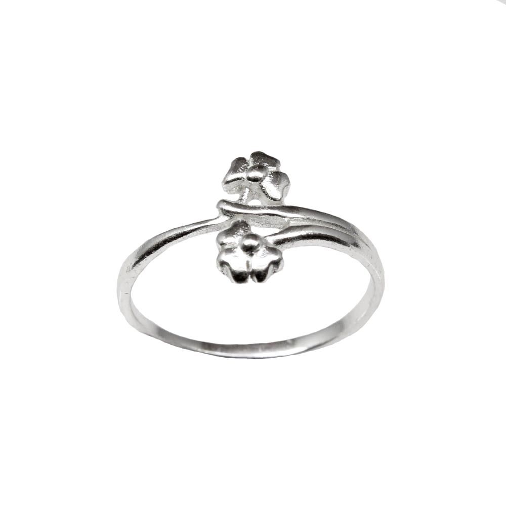 Beautiful Flower Style Real Solid Silver Women Ring