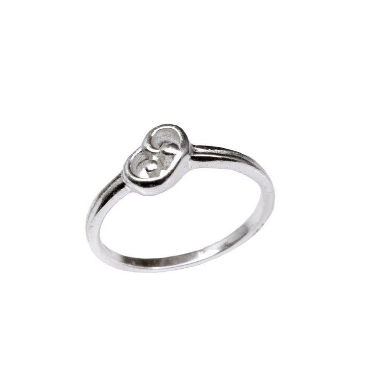Real Solid  925 Sterling Silver Heart Shape Women Finger Ring