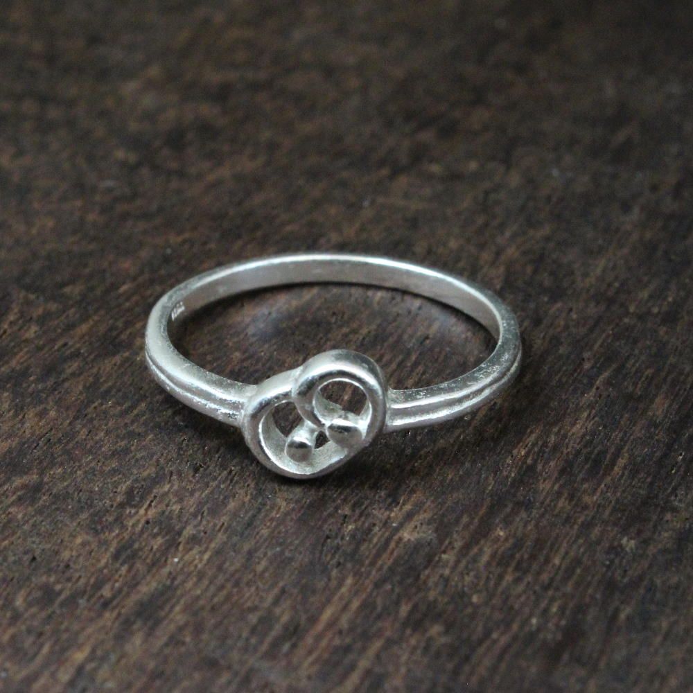 Real Solid  925 Sterling Silver Heart Shape Women Finger Ring