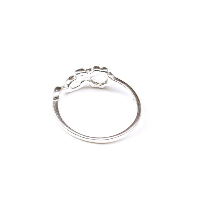 Real Solid 925 Sterling Silver Flower Shape Women Finger Ring