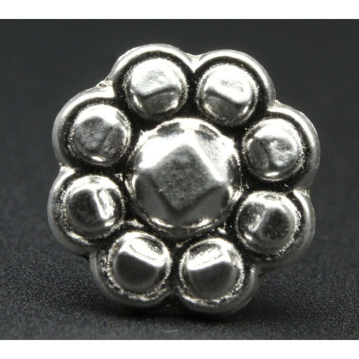 Ethnic Indian Sterling Silver Body Piercing Jewelry Nose Stud Push Pin